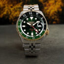 Seiko 5 Sports Forest Green Sunrise Limited Edition Green Dial Silver Steel Strap Watch for Men - SSK050K1